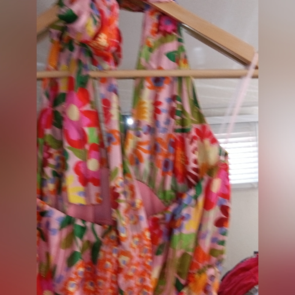 Nwt BTFL-life Vibrant Floral Halter High-Low Dress Multi Size M - Picture 5 of 12